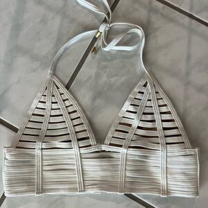 Beach bunny White Strappy Bikini Top